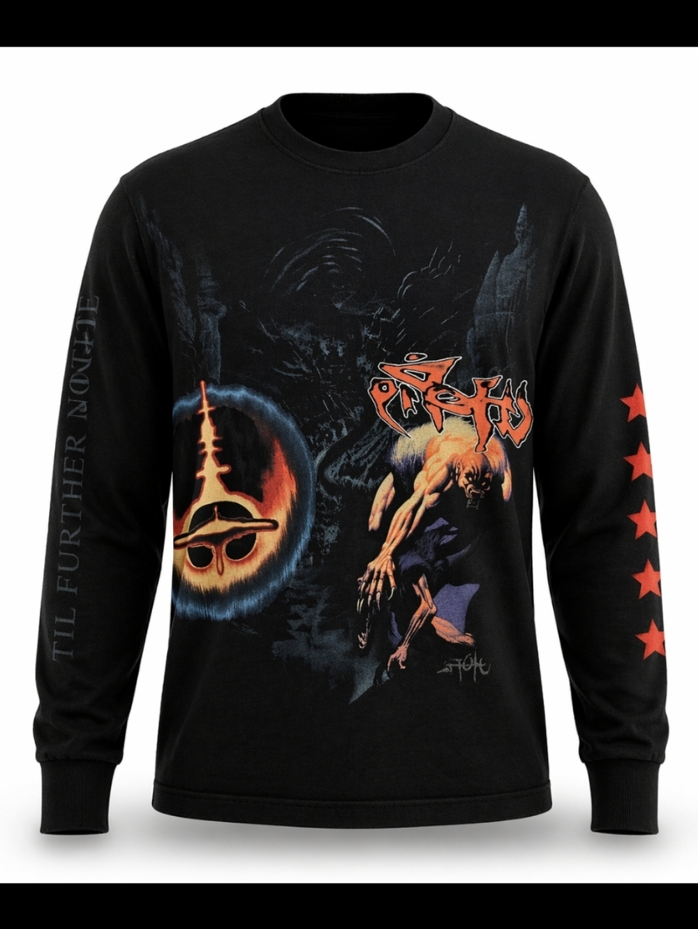 Travis Scott Utopia Til Further Notice Long Sleeve  Black Streetwear Tour Merch